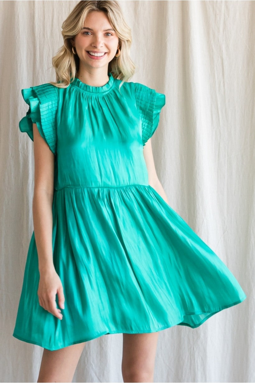 Satin Crush Emerald Dress – Southern Rose Clothing Boutique