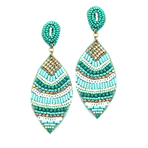 Beaded Turquoise Earrings