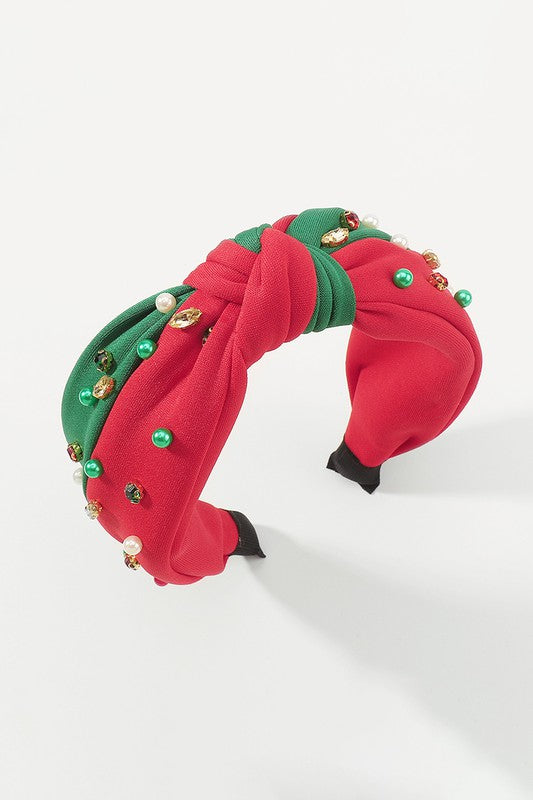 Christmas Duo Color Top Knot Headband