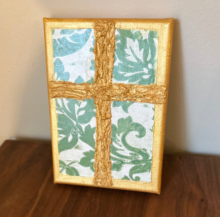 Decoupage Cross Painting