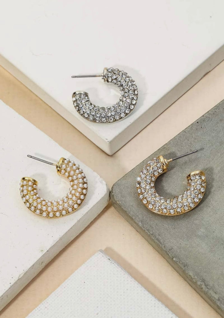 Gold & Pearl Hoop Earrings