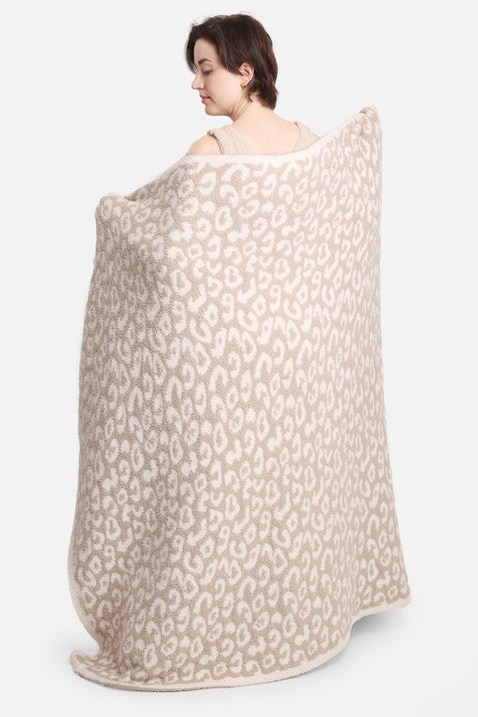 Beige Leopard Luxury Soft Throw Blanket
