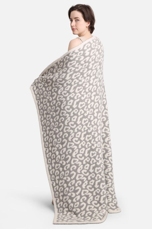 Grey Leopard Luxury Soft Throw Blanket
