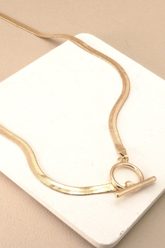 Minimalism Smooth Snake Flat Chain Necklace