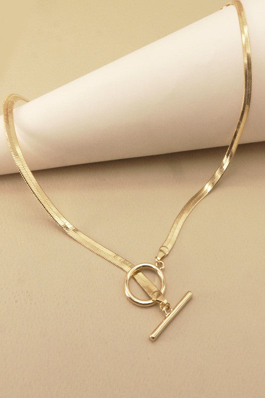 Minimalism Smooth Snake Flat Chain Necklace