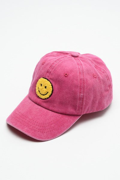 Fuschia Sherpa Smiley Hat