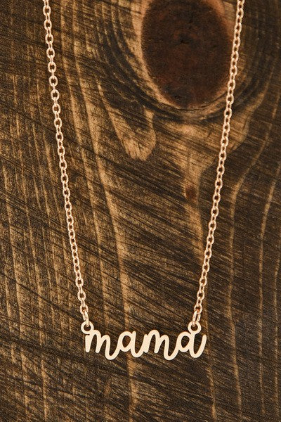 Cursive "Mama" Chain Gold Necklace