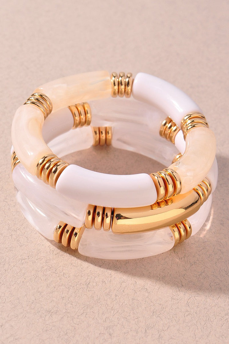 Acrylic Tube Bamboo Bracelet Stack