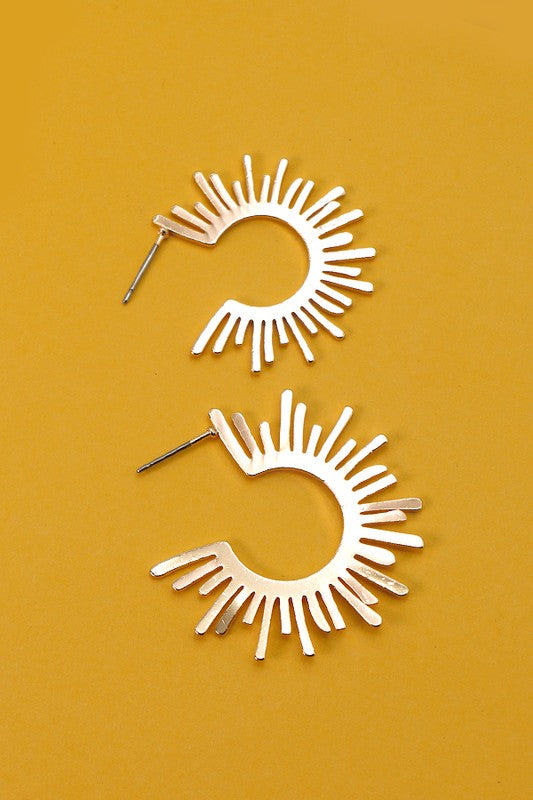 Small Dainty Gold Starburst Hoops