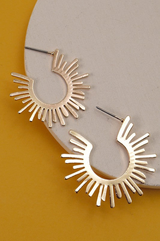 Small Dainty Gold Starburst Hoops