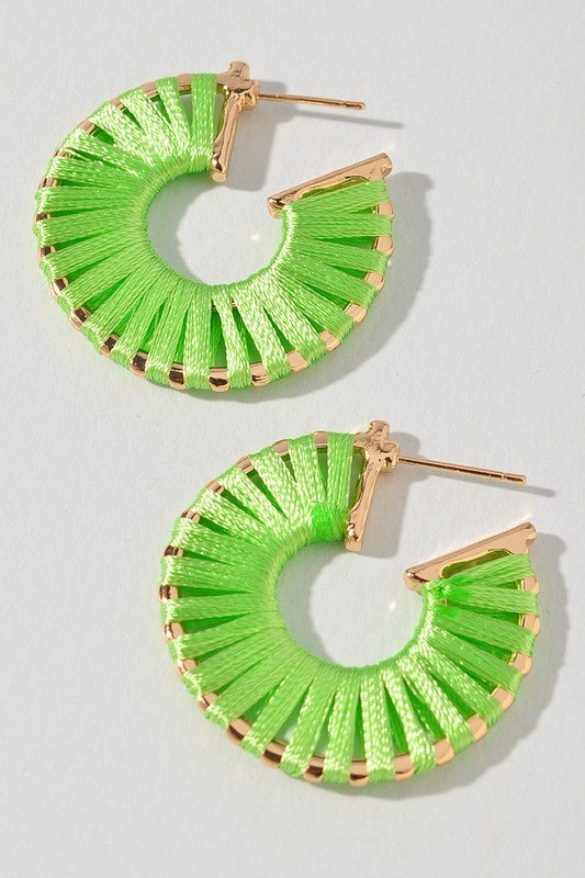 Thread Wrap Open Hoop Earrings