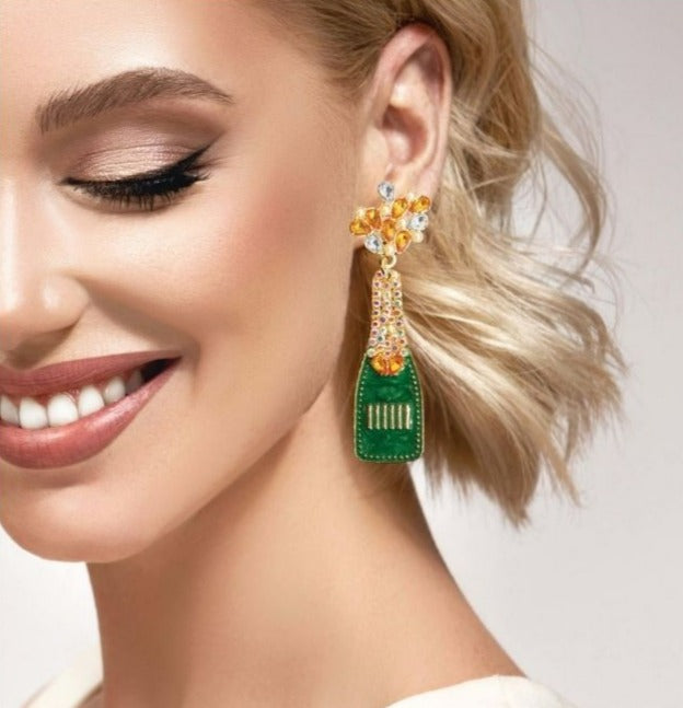 Party Starter Champagne Earrings