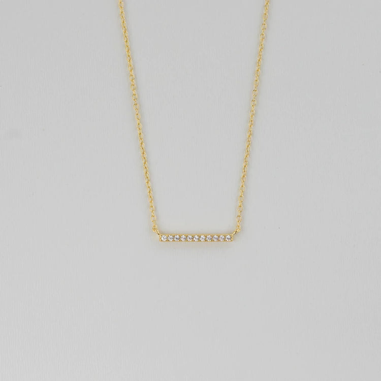 Pavé Gold Bar Necklace